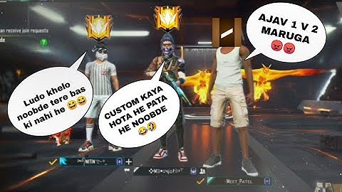 2 Random Rich Grandmaster Toxic Player call me noob 😠 i Challenge them 1 vs 2 custom room | PRENK