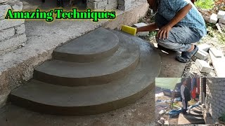 Amazing Techniques, cara membuat & menghasilkan tangga cement plastering_beautiful staris desing
