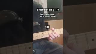 Blues Guitar lick on V - IV, Key E major guitarlesson bluesguitarlesson blueslicks