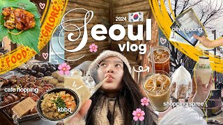 SEOUL VLOG 2024🌸: traditional korean food🥘, cafe hopping🍰, stationery & olive young shopping🎀