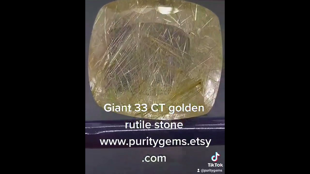 Giant 33 CTS flashy golden rutile quartz gemstone www.puritygems.etsy.com