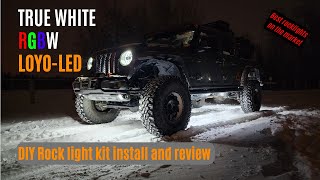 THE BEST ROCK LIGHTS!?!?!?  Jeep Gladiator MOJAVE RGBW rock light install. TRUE WHITE!!!