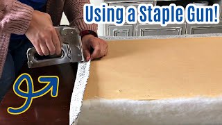 Easy DIY No Sew Bench Seat Cushion  Using a Staple Gun and Plywood or MDF Base