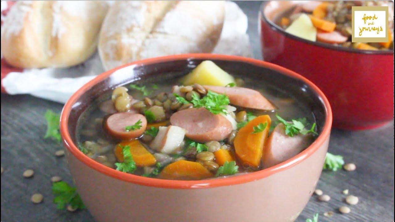 German Lentil Soup with Frankfurters YouTube