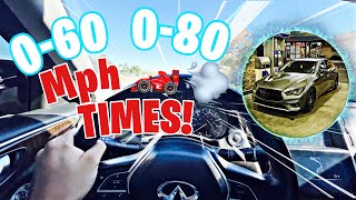 Infinity Q50 0-60mph! 3.0t RWD 0-60/80 Times