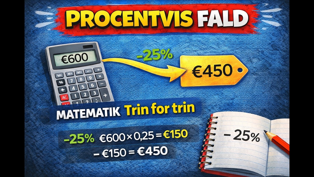Sådan beregner du fald i procent – matematik trin for trin - YouTube