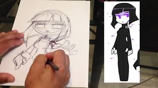 5 Minute Drawing Challenge - Jea's Enderman (Human Minecraft Mob)