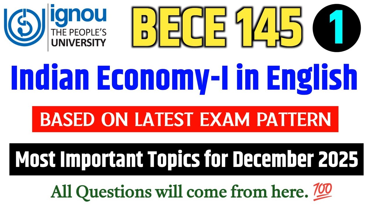 BECE 145 Important Questions December 2025 in English | BECE 145 Question Paper 2025 | IGNOU Exam