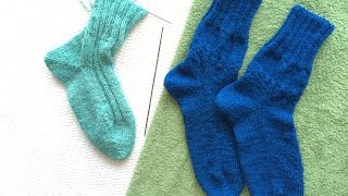 картинка: Вязание носки от мыска на двух спицах без шва / Knitting socks on two needles without seam