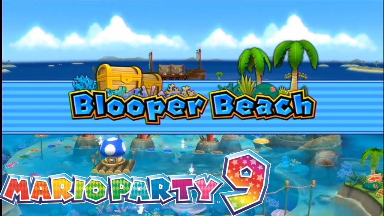 Mario Party 9 Blooper Beach - Yoshi Vs Birdo Vs Toad Vs Koopa