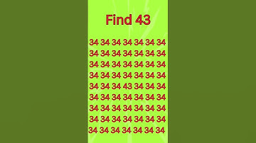 Find the number 43 #shorts #puzzlegame #usashorts #quiztime #quizgame #iqtest