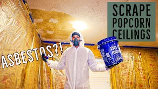 Removing Popcorn Ceiling and Testing Asbestos | Cabin Flip Ep.10
