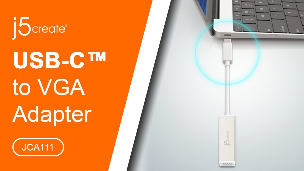 J5 Create Jca111 Usb Type-C to Vga Adapter Computer Cable