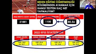 BEDEN EĞİTİMİ BÖLÜMÜNDEN ATANMAK İÇİN 2023 KPSS'DE KAÇ NET YAPMAM GEREKİR?