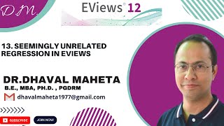 13. Seemingly Unrelated Regression (SUR) using EViews || Dr. Dhaval Maheta