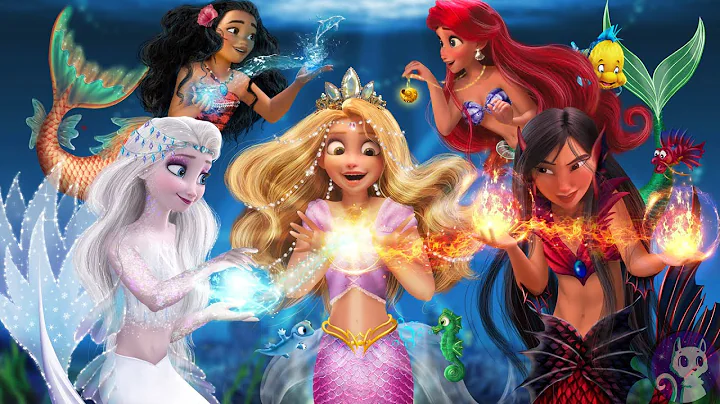 Disney Princesses in The Little Mermaid! They swim and use magic together  | Alice Edit!