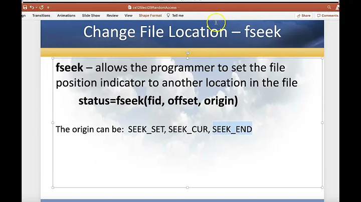 C Random Access Files - ftell, rewind, fseek