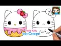 How to Draw Hello Kitty Ice Cream | Squishmallows