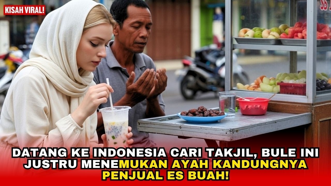 TANGISAN DI BALIK ES BUAH, GADIS BULE INI AWALNYA HANYA MENCARI TAKJIL TAK MENYANGKA BERTEMU AYAHNYA