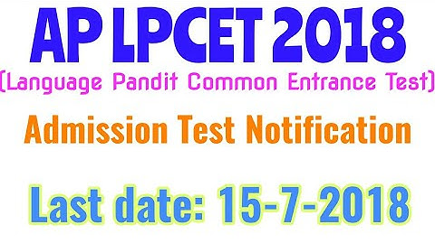 AP LPCET 2018 NOTIFICATION ||AP LPCET FEE PAYMENT ONLINE APPLICATION