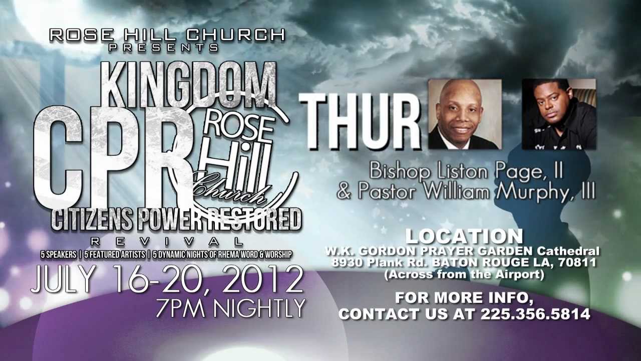 Join Rose Hill Church for KingdomCPR 2012 July 16 20, 2012 YouTube