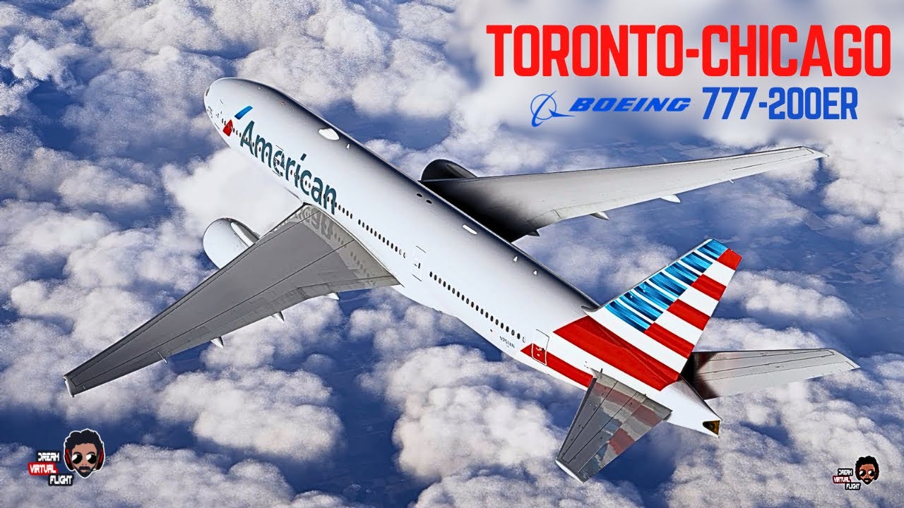 American Boeing 777-200ER | Toronto(CYYZ)✈Chicago-O'Hare(KORD) | GoPro Multicam