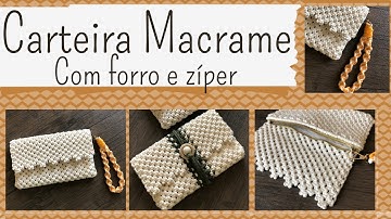 Carteira Macrame com forro e zíper/ macrame wallet step by step