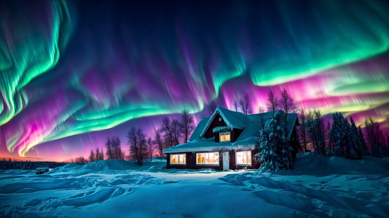Aurora Boreal / Northern Lights 🌌 Relaxing Ambient Music for Sleep ...