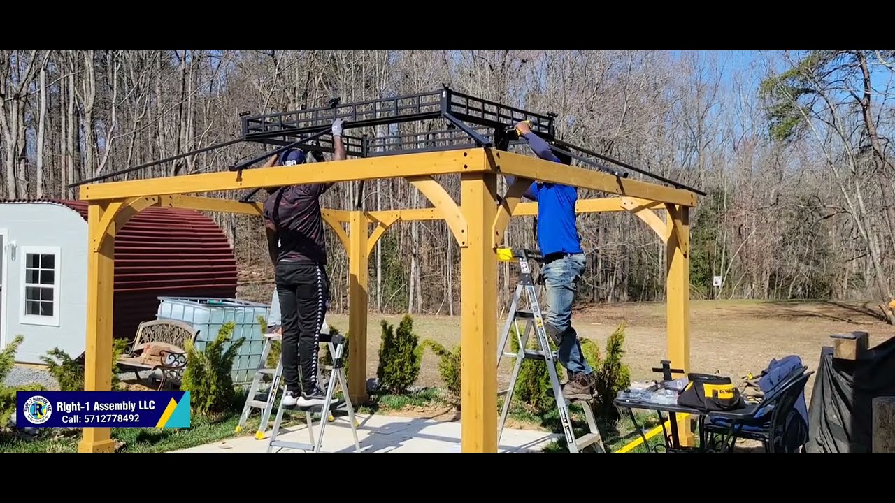 Crownhill 11 ft. x 13 ft. Hardtop Gazebo with Wood Posts ( Assembled by