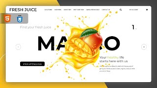 Web Design | Full screen image slider | Fresh Juice Landing Page