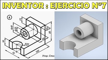 ✔️Dibujo 3D Autodesk Inventor 2021 para principiantes - Ejercicio N°7✔️
