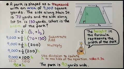 6th Grade Math 13.3b, Writing Equations Using the Area of a Trapezoid