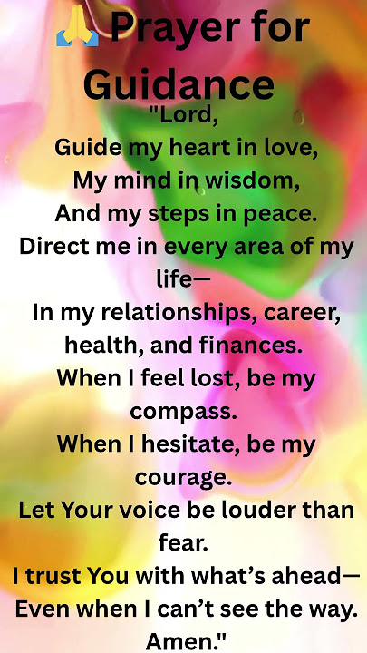 A Prayer for Guidance 🙏🕊️ | God, Lead Me in Every Area of My Life