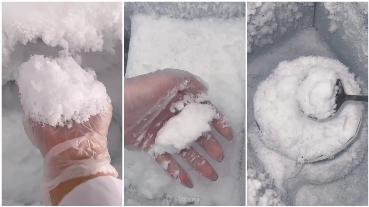 Freezer Frost❄️ Scrape & Eat, Dumplings Make & Eat, Spoon Eating #asmreating #satisfying #youtube 