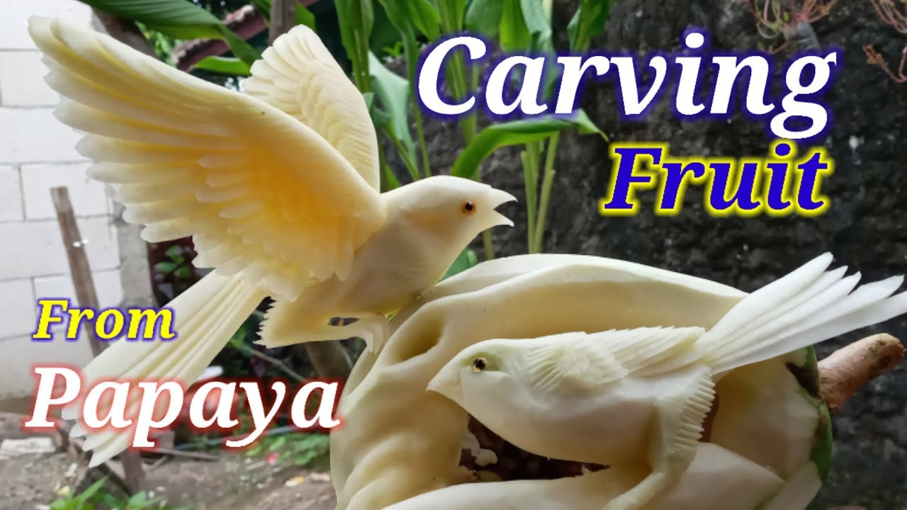 Fruit Carving - membuat burung dari pepaya - Bird Characters from Papaya