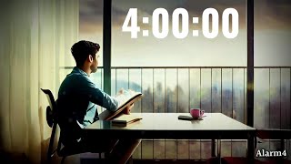 4 Hours Alarm Timer 240 min | Alarm4 14400 seconds with natural rain ambient sound #timer #time
