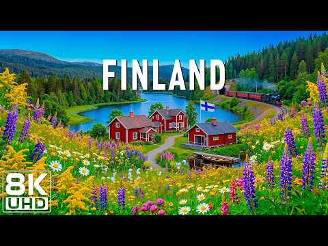 Finland 8K UHD 🇫🇮 | Northern Lights, Lapland, Arctic Wilderness & The Land of a Thousand Lakes ❄️🌌✨