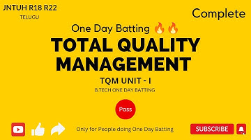 TQM UNIT - 1 | Performance, Attitude, Communication, Culture, Control Charts | JNTUH #r18 #r22