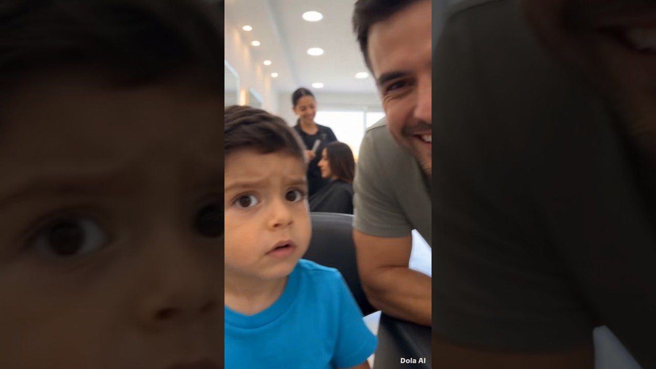 😂✂️“¡Papá, me quitaron mi pelo!”😱🤣¡Mira su reacción después del corte! #NiñosDivertidos #KidsComedy