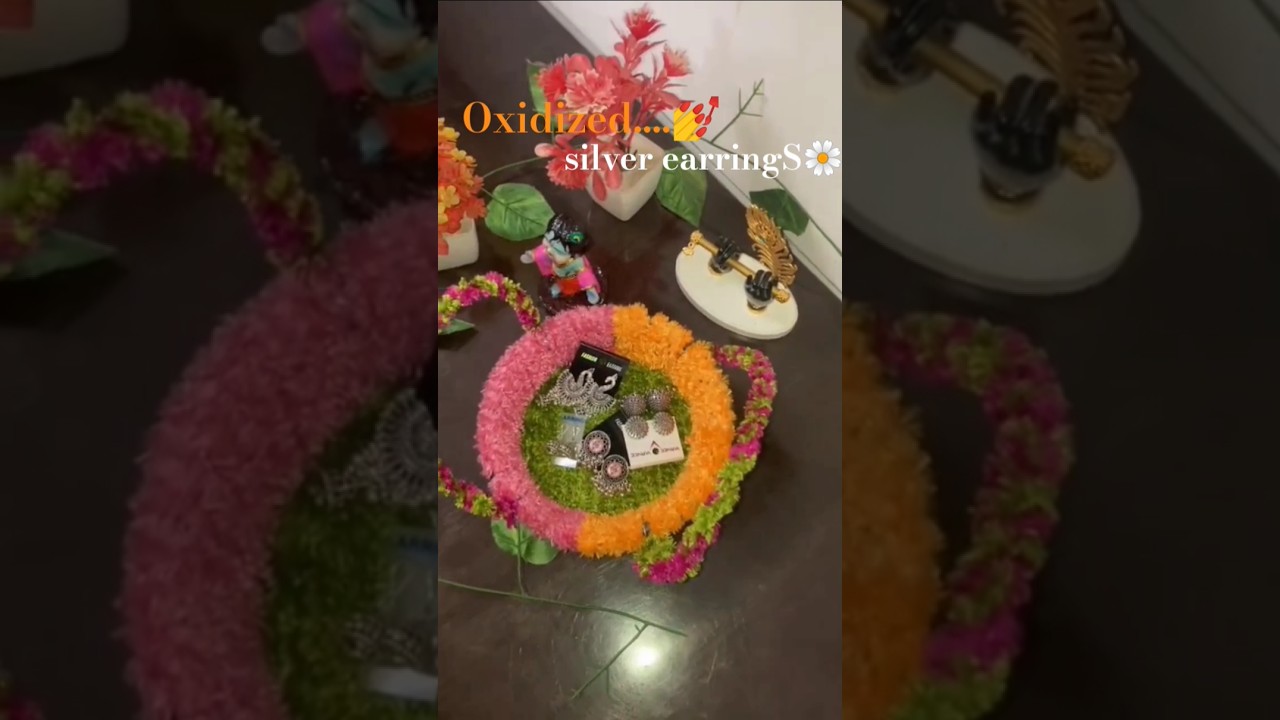 Oxidized silver earrings..