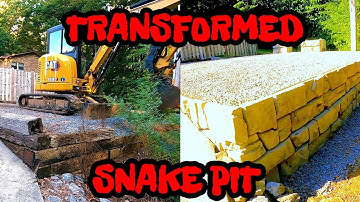 SNAKE PIT TRANSFORMED!!! VERTI-BLOCK RETAINING WALL. WATCH YOUR STEP!!!(Part 1 of 2)