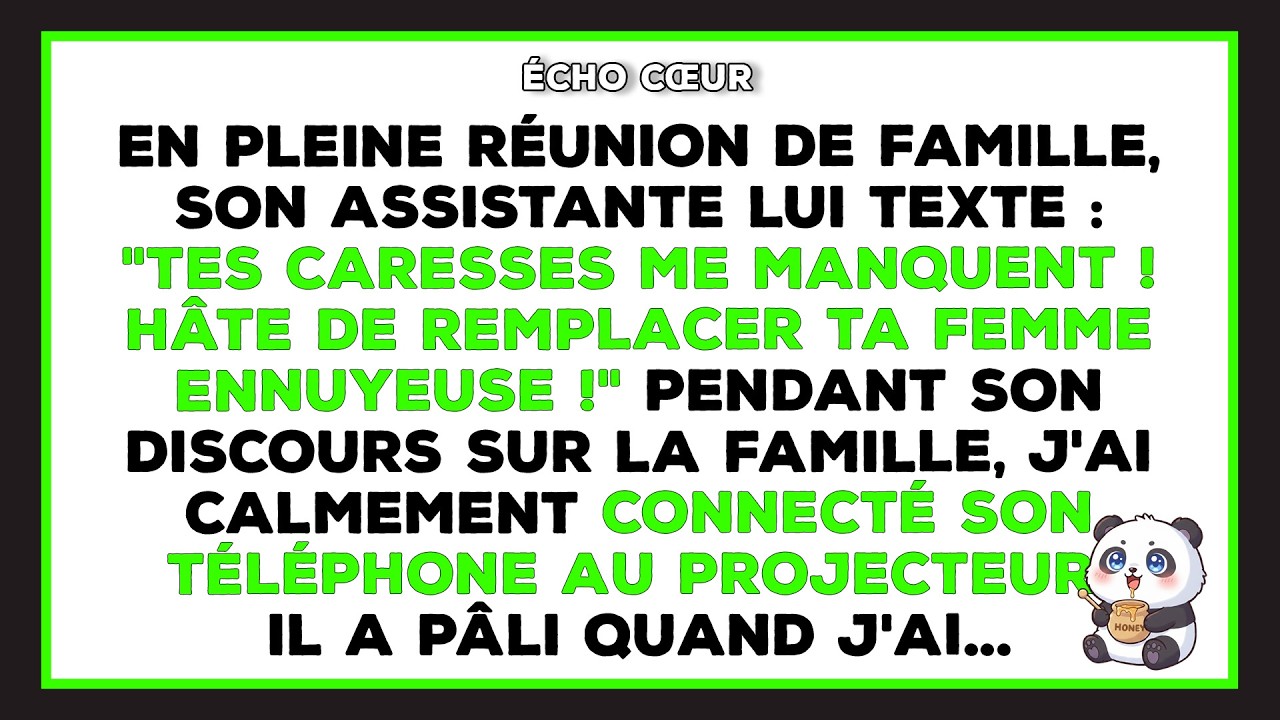 Sa maîtresse lui a texté en pleine réunion de famille. Il a pâli quand j'ai...