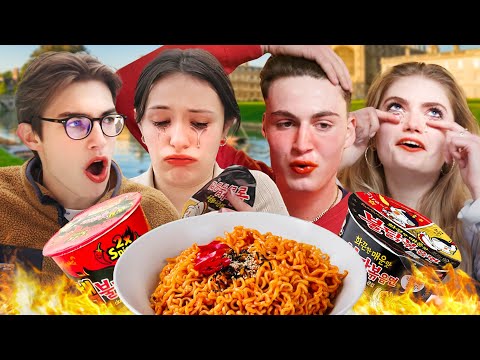 Cambridge Students try Korean Fire Noodles!