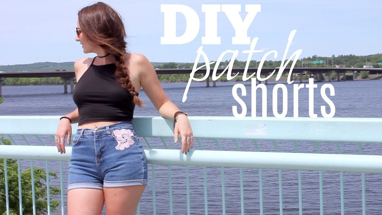 DIY Patch Jean Shorts - YouTube