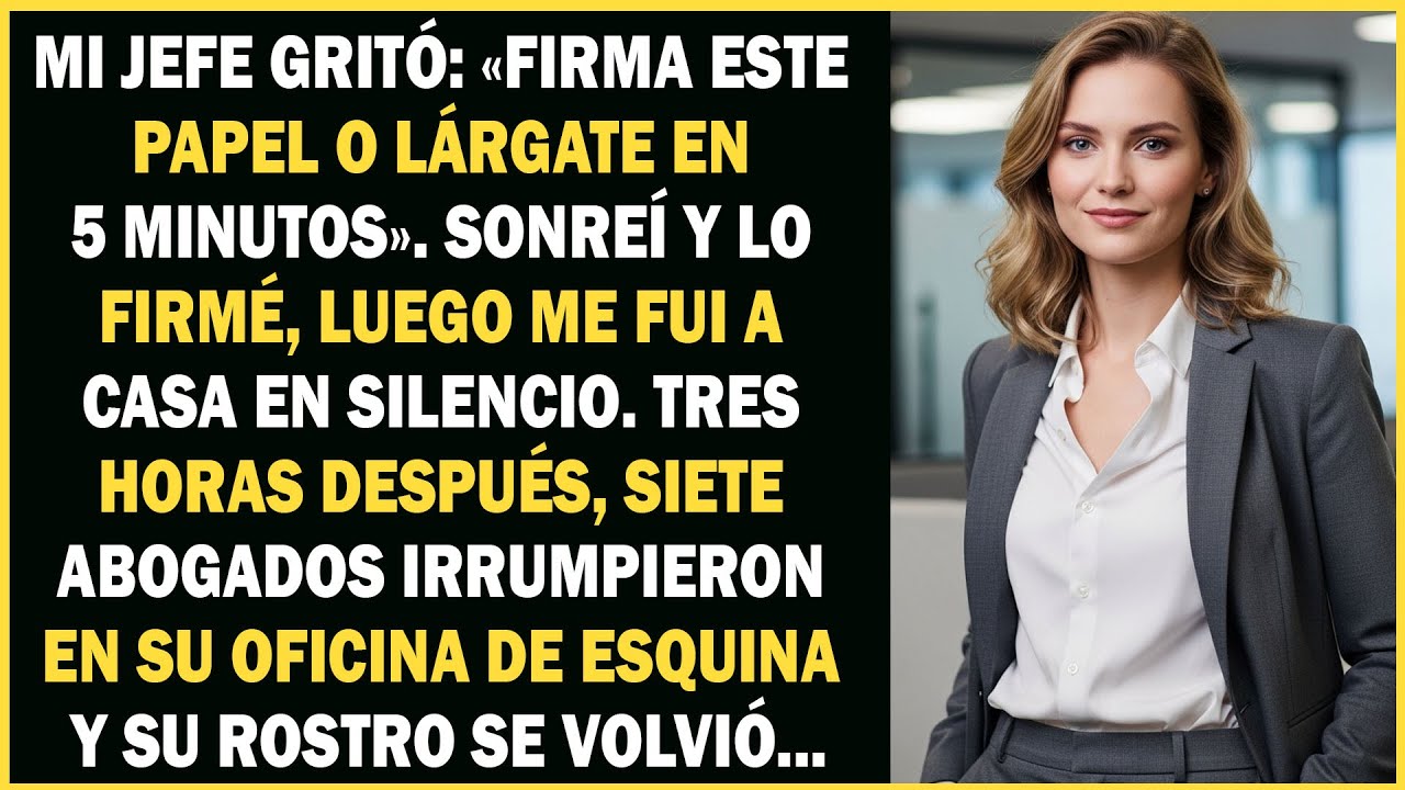 Mi jefe dijo: “Firma esto o estás despedido”. 3 horas después, 7 abogados entraron en su oficina...