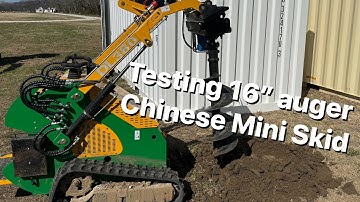 Testing the auger attachment on my Chinese mini skid steer