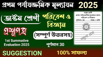 class 8 1st unit test science question paper 2025 | class 8 1st unit test science suggestion 2025