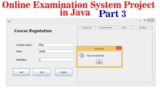 Online Examination System project in java Part 3