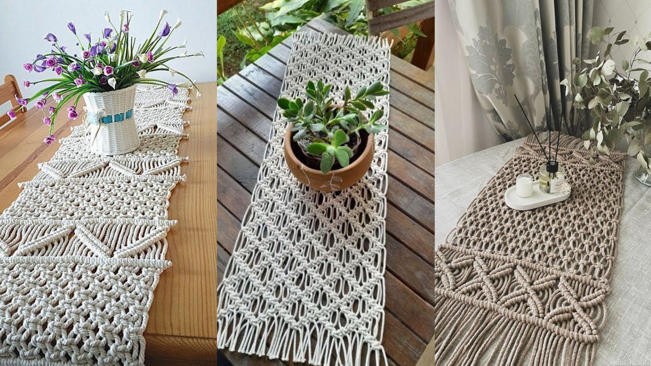 Creative and stylish Macrame table runners / table cloth ideas - YouTube