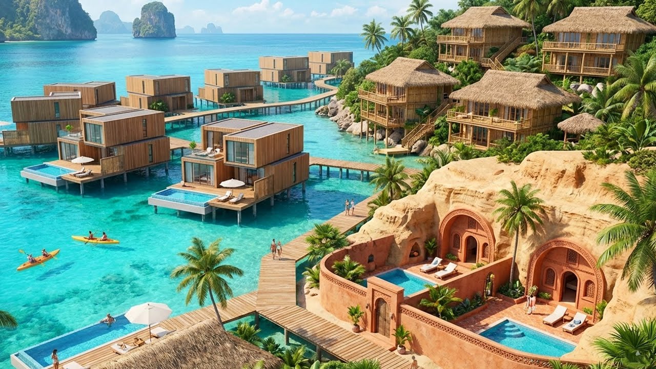 100 Days Primitive Technology: Building A Luxury Bamboo Villa With A Giant Water Slide